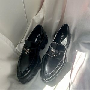 Prada pointy toe monolith loafers NIB